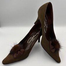 vintage brown suede stiletto