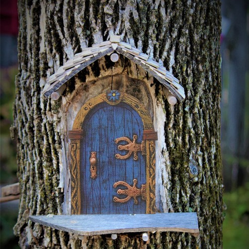 Pcs wooden mini fairy door - 6,