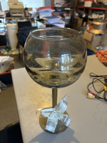 Goblet glass brown candle - glass,