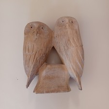 Pair of Hand Carved wooden Owl