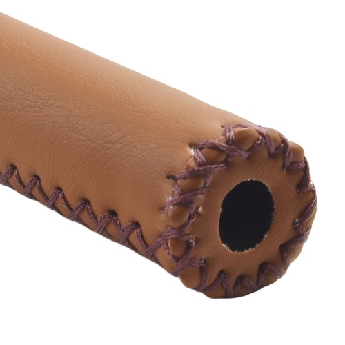 Vintage leather bike grips - vintage,