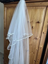 Double tier Satin edge veil