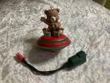 Vintage 1993 Noma Ornamotion Christmas Tree Rotating Ornament Baby Toys Teddy