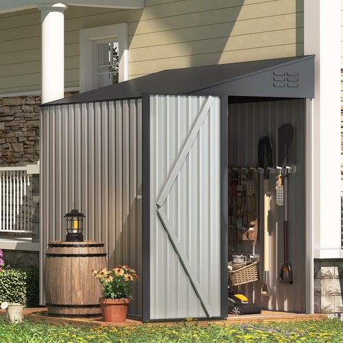 4x7ft lean metal garden - lean-to,