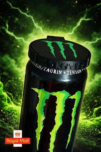 Monster energy drink can - monster, lids