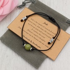 GEMSTONE BRACELETS 8MM Handmade Adjustable Crystal Healing Chakra Pouch & Card.