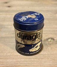 Vintage original Duraglit Wadding Metal Silver Polish empty 2.5 ozs tin tub