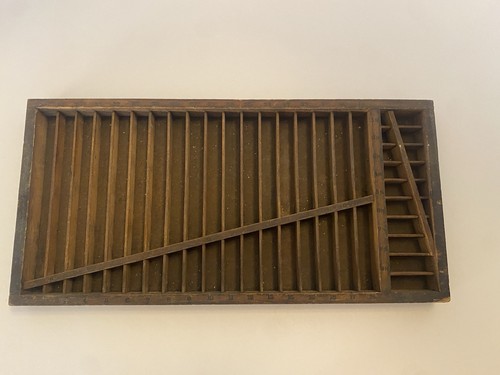 Vintage wooden printers tray - wooden,