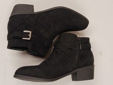 M&S collection Ladies Black  suede  Ankle Chelsea Boots Size UK 6,New 