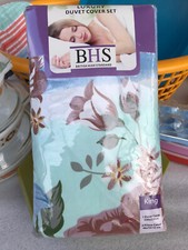 BHS LUXURY FLORAL KING DUVET COVER PILLOWCASE SET 100% POLYESTER RETRO NEW