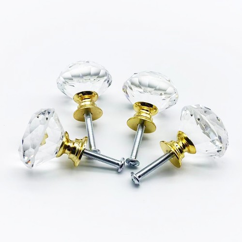 8pcs gold crystal knobs handle - knobs,