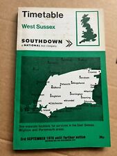 September 1978 Southdown West Sussex Bus Coach Timetable National Express Map