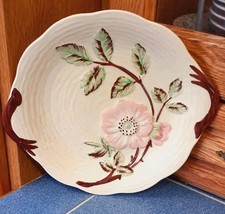 Vintage Shorter And Son Plate.Bramble Rose.Raised Majolica .Cream.30's/40's. 10"