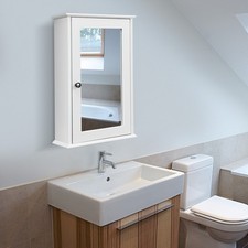 Bathroom Mirror Cabinet Mirrored Medicine Cabinet Wall Mounted Storage Cupboard