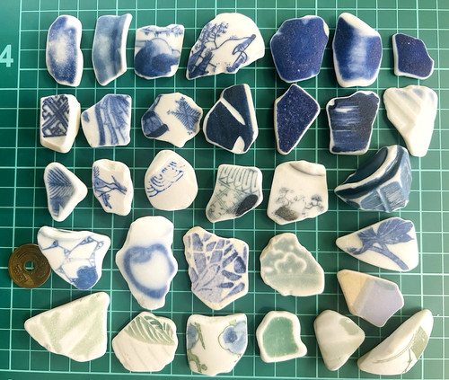 Sea glass various pattern - glass,