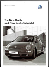 Volkswagen Beetle Specifications 2009-2010 UK Market Brochure Hatch & Cabriolet