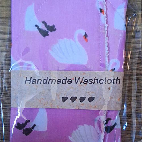 Handmade cotton washcloth pink