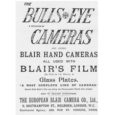 BULLS EYE CAMERAS European Blair Camera Co - Victorian Advertisement 1895