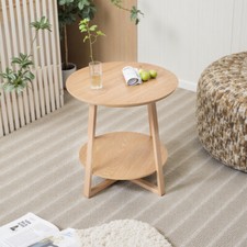 Small Oak Wooden Round Sofa