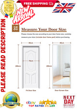 Yotache White Screen Doors with Magnets 80 x 200 cm, Reinforced Polyester White