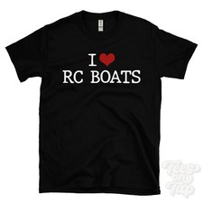 I LOVE RC BOATS T-SHIRT heart remote control hobby water model speed racing fun