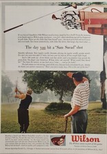 1956 Print Ad Wilson Golf Clubs Strata Block Wood Driver Chicago,Illinois