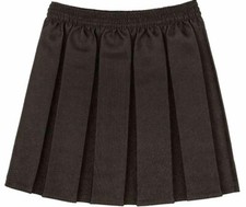 Girls Uniform Box Pleated Mini Skirt Kids Elasticated Waist School Wear Skirt