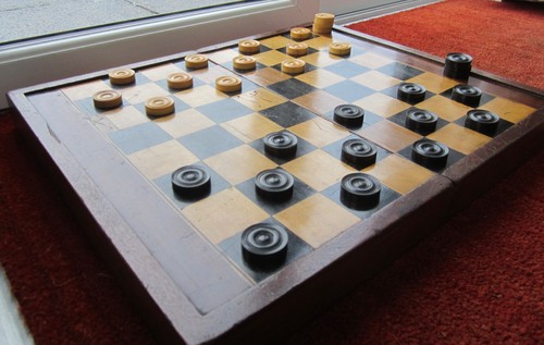 Antique boardgames box inlaid