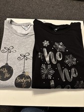 Long Tall Sally Christmas Jumpers Size 26-28 Pre Loved Grey And Black