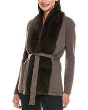 N.PEAL RUBY FUR CARDI Biscotti