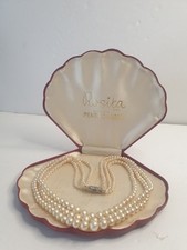 Rosita Vintage  3 Strand Pearl Necklace  Cream Lustre. Boxed .