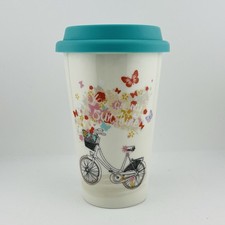 Sainsburys White Ceramic Travel Mug With Lid You are My Sunshine Winter Drinks