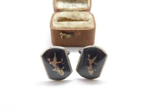 Pair siam sterling silver - of,