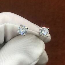 1.50 Ct Round Cut Diamond Solitaire Wedding Stud Earrings 14K White Gold Finish