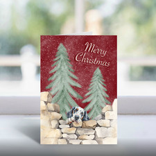 English Setter Gundog Merry Christmas Greeting Card | Dog Lover Festive Gift