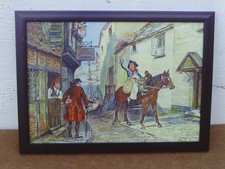 Vintage 1970s/1980s Oil Painting of C.1800's Street Scene-Sailor, Horse, Monkey