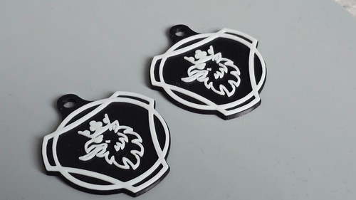 Scania white keyring key - white,