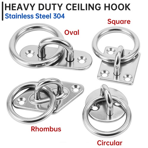 Ceiling hook pad eye plate - ceiling, 304