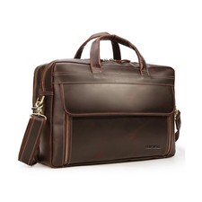 STAR VISTA Sforza Large 18" Laptop Messenger Bag, Leather Briefcase for Men, ...