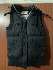 New Look Hudson & Rose Gilet Body Warmer With Fur Trim Hood Size 8 Navy Blue