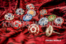 Vintage Floral Ceramic Knobs for Cabinets and Drawers - Set of 12