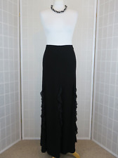 Windsmoor Maxi Skirt Size XL Tall Black Chiffon Ruffles 39" Long Party Gypsy