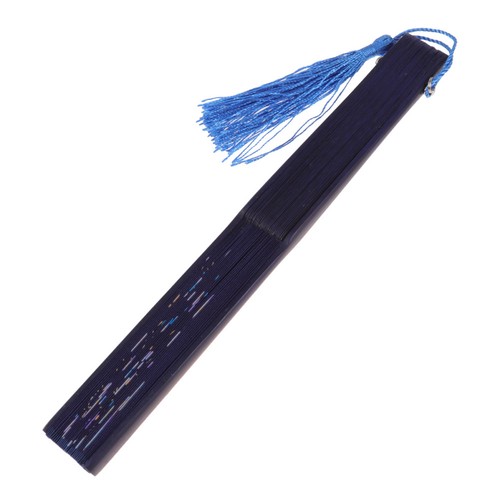 Blue silk folding - blue, hand