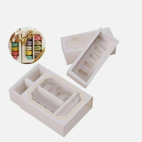 Premium white windowed macaron - premium,