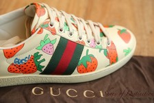 Gucci Ace Mystic White Leather Strawberry Trainers Ladies UK 3.5 US 6.6 EU 36.5