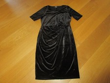 ladies Damart black velvet short sleeve wrap dress, size 16