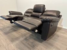 Toby Faux Leather 3 Seater Recliner Sofa - Chocolate