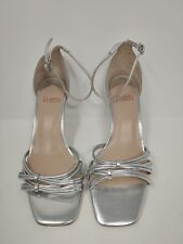Faith Size 5 'Lott' Silver Strappy Heels Rope Effect Metallic Prom Wedding Shoes
