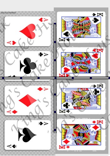 Playing cards icing sheet