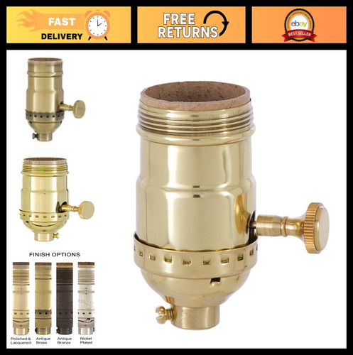 Brass turn knob lamp socket - knob,